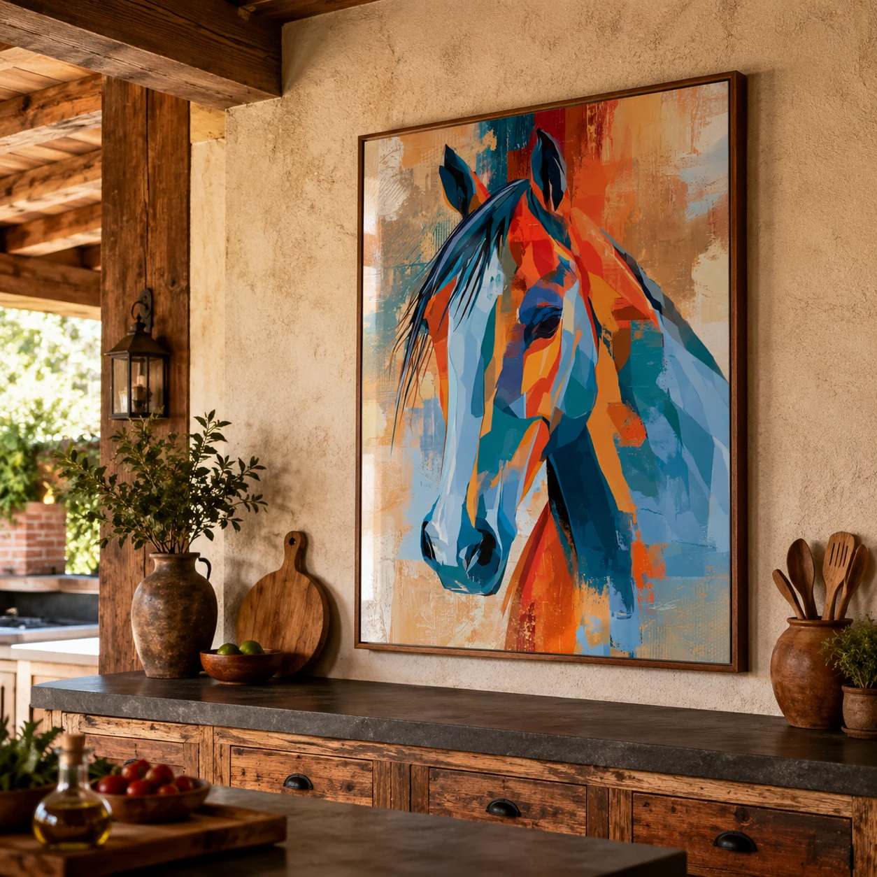 Arte Digital + Mockups - Cavalo Abstrato