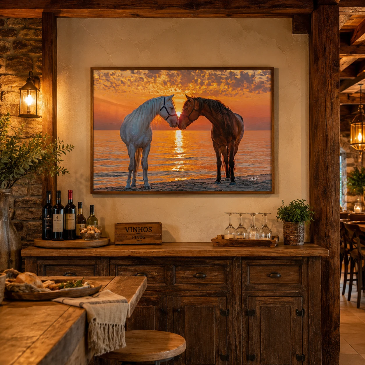 Arte Digital + Mockups - Cavalos na praia