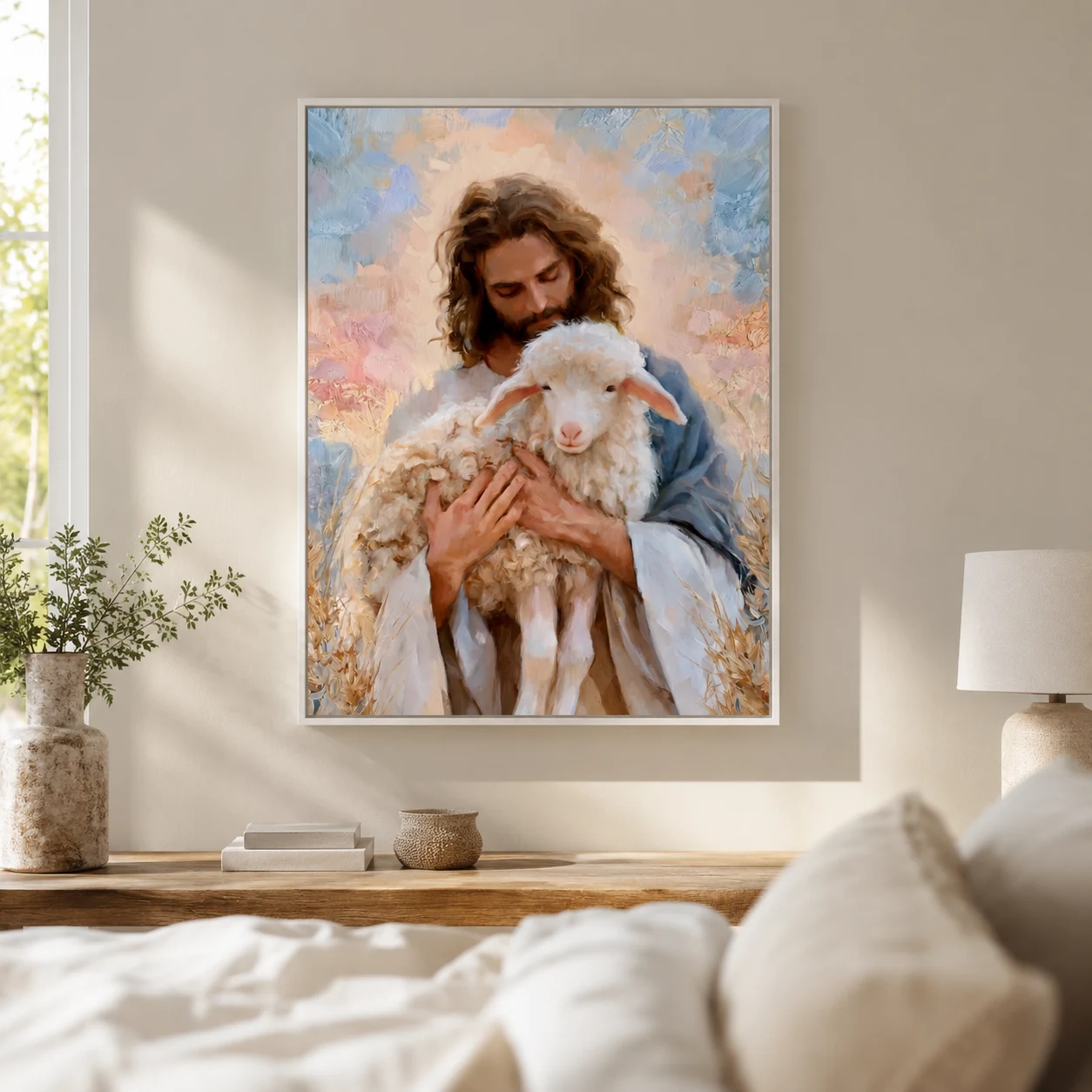 Arte Digital + Mockups - Jesus e a ovelha