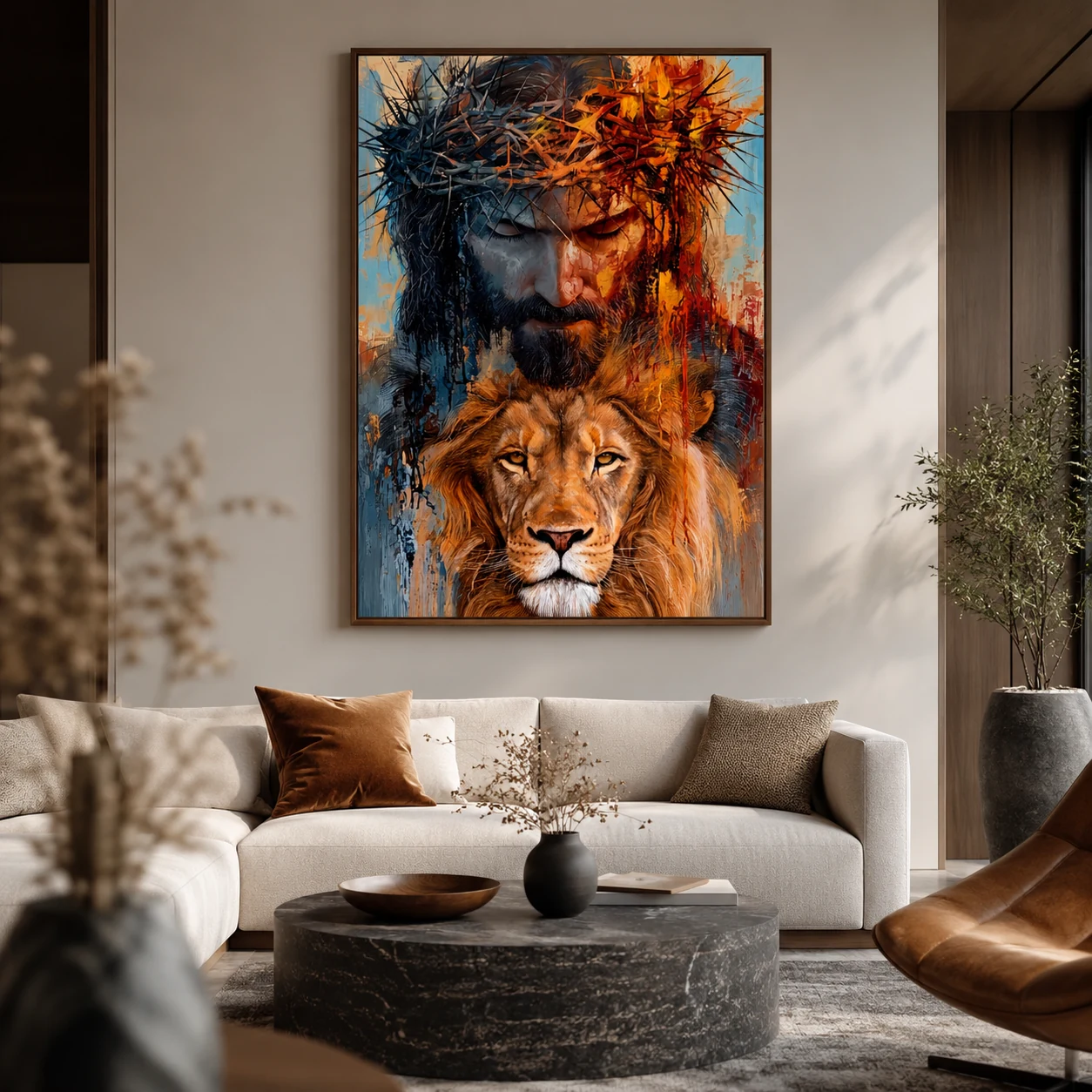 Arte Digital + Mockups - Jesus e o Leão