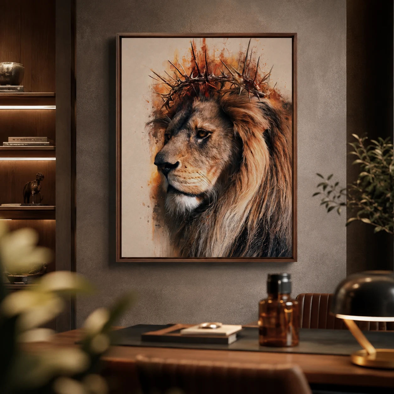 Arte Digital + Mockups - Leão e Coroa de Espinhos